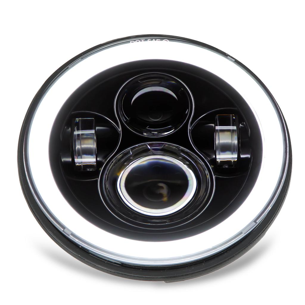 7 Zoll Motorrad LED Angel Eye Scheinwerfer Weiß Gelbes Licht Universal Ersatz für Road Star