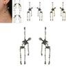 Unique And Quirky Halloween Skull Earrings Vintage All-metal Alloy Dangle Jewelry