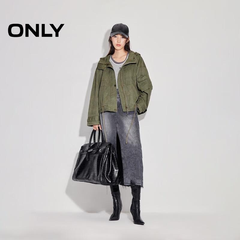 ONLY Women's 2025 Spring Techwear Distressed Hooded Coat