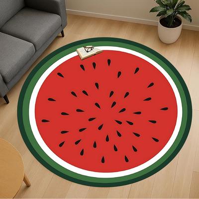 1pc Watermelon Round Chair Mat Area Rug - Non-Slip, Floor Mat for Office, Bedroom, and Indoor Decor C1125130