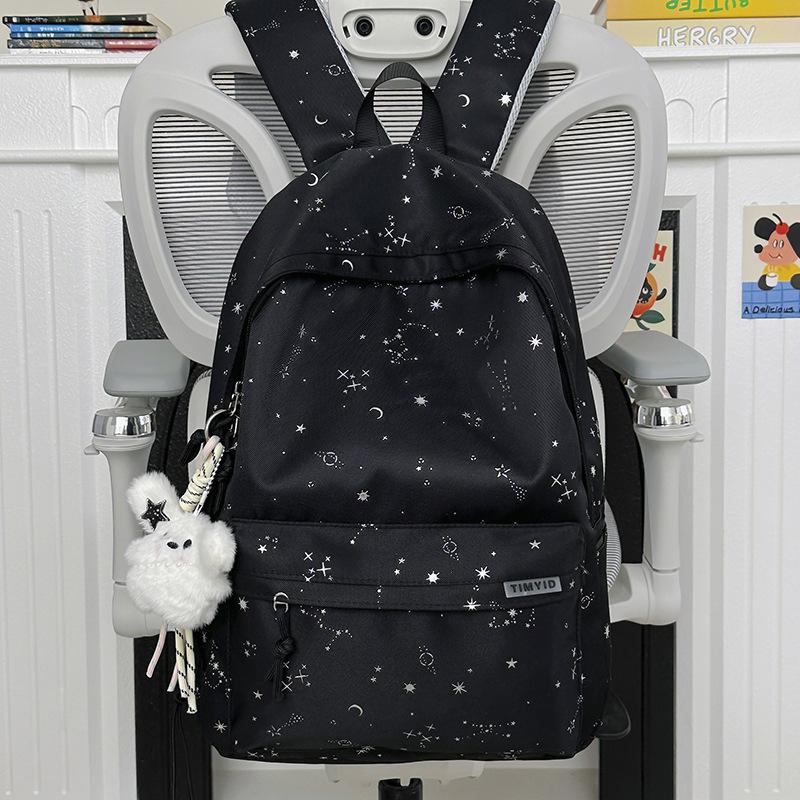 Schoolbag Korean Ins Wind Star Backpack Women, Large Capacity Junior High School Girls High School Student School Bag Leisure Travel Backpack