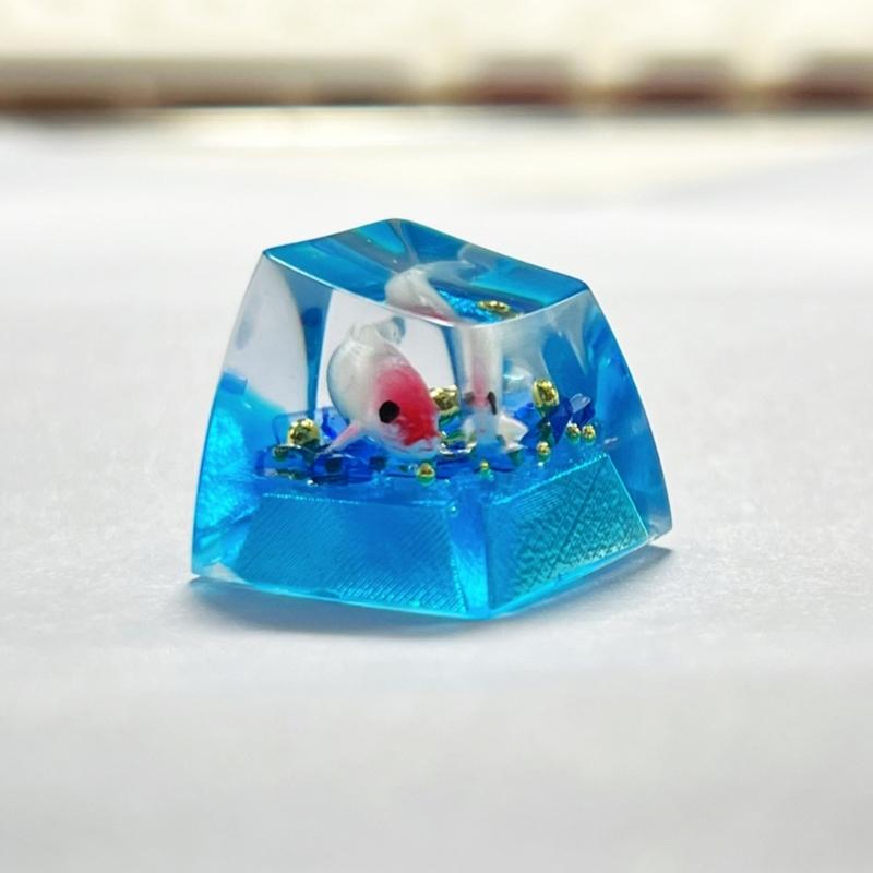 Unique Resin Fish Keycap For Mechanical Keyboards Switches With Glowing Design And Ergonomic Shape