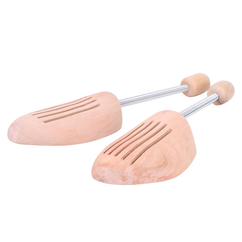 2Pcs Wood Anti Deformation Anti Wrinkle Women Men Shoe Tree   with Spring Column(35 36)