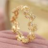 Classic Inlaid White CZ Flower Women's Ring Minimalist Gold Color Geometry Daily Wear Party Jewelry Anniversary Gift