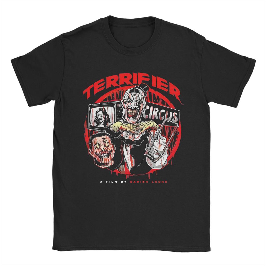 Terrifier Art The Clown T Shirt Men Women 100% Cotton Vintage T-Shirt Round Neck  Tees Short Sleeve Clothes Gift