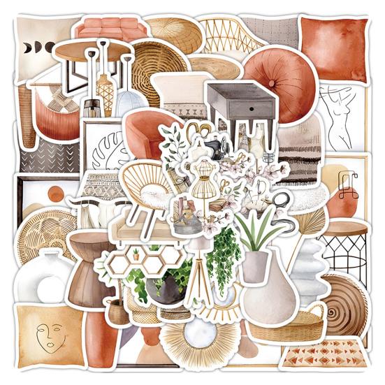 

63 шт., наклейки в стиле ретро, ​​граффити, креативные богатые узоры, самоклеящиеся декоративные наклейки в стиле INS для тетрадей, справочников