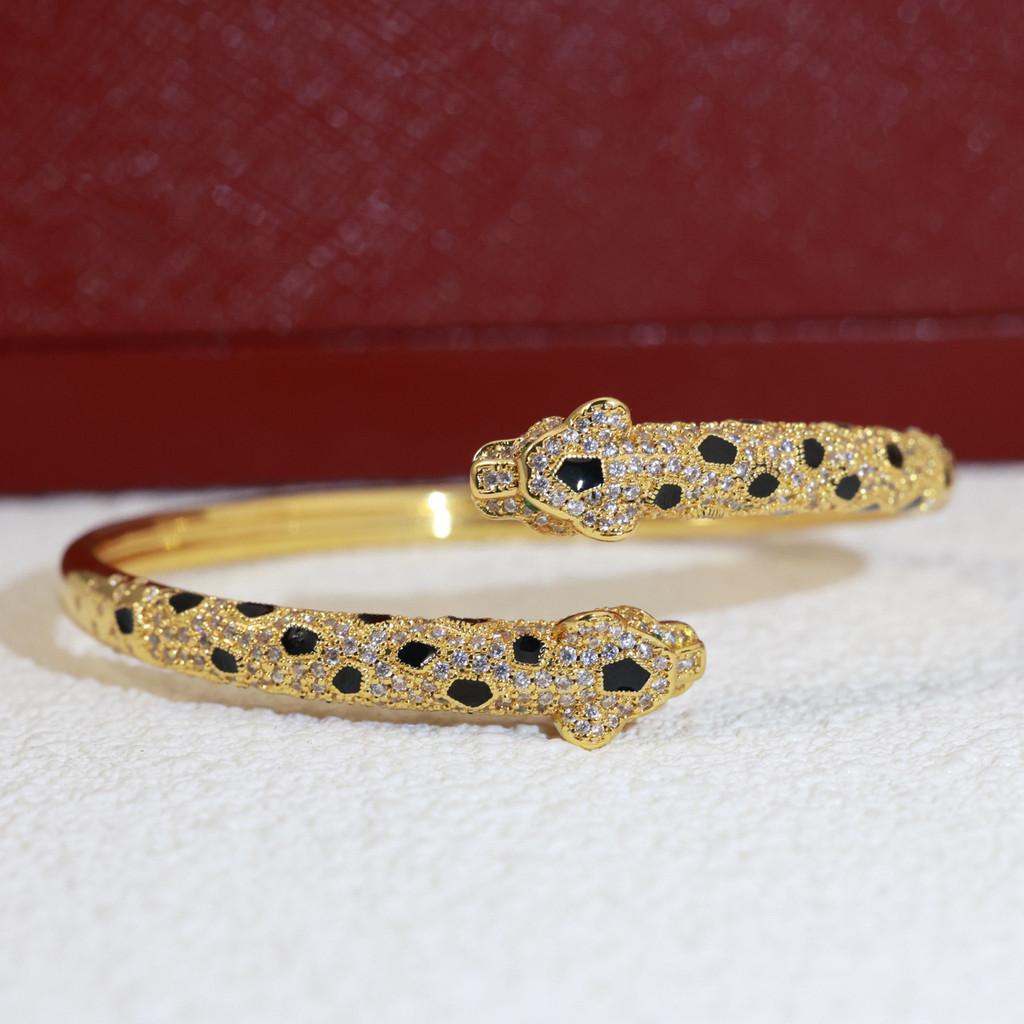 

Мощный браслет «Голова леопарда» с полным бриллиантовым покрытием, взрывной, в трех цветах, с изумрудами и ониксом, унисекс, подходит как для мужчин, так и для женщин, незаменимый подарок золотой