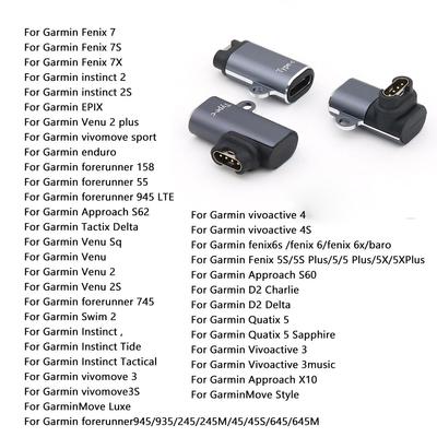 Type C/Micro/ios USB Charger Adapter For Garmin Fenix 7/6/5 Instinct 2S Venu 2 Plus EPIX Forerunner 745 Watch Charging Converter