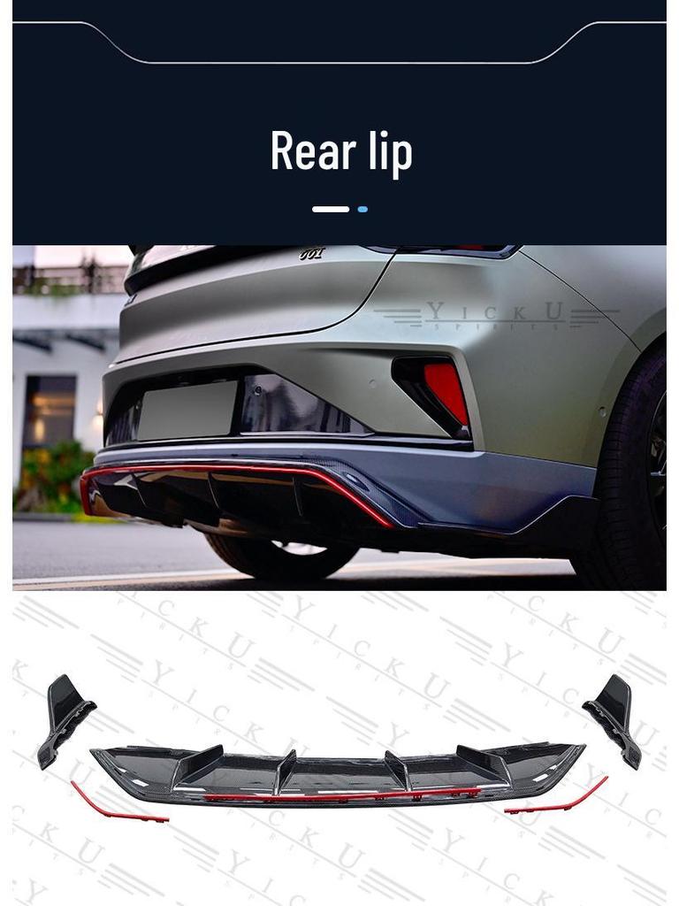 Zeekr 001 '24-25 Carbon Fiber Body Kit: Front Lip, Rear Diffuser, Side Skirts, High Tail Wing