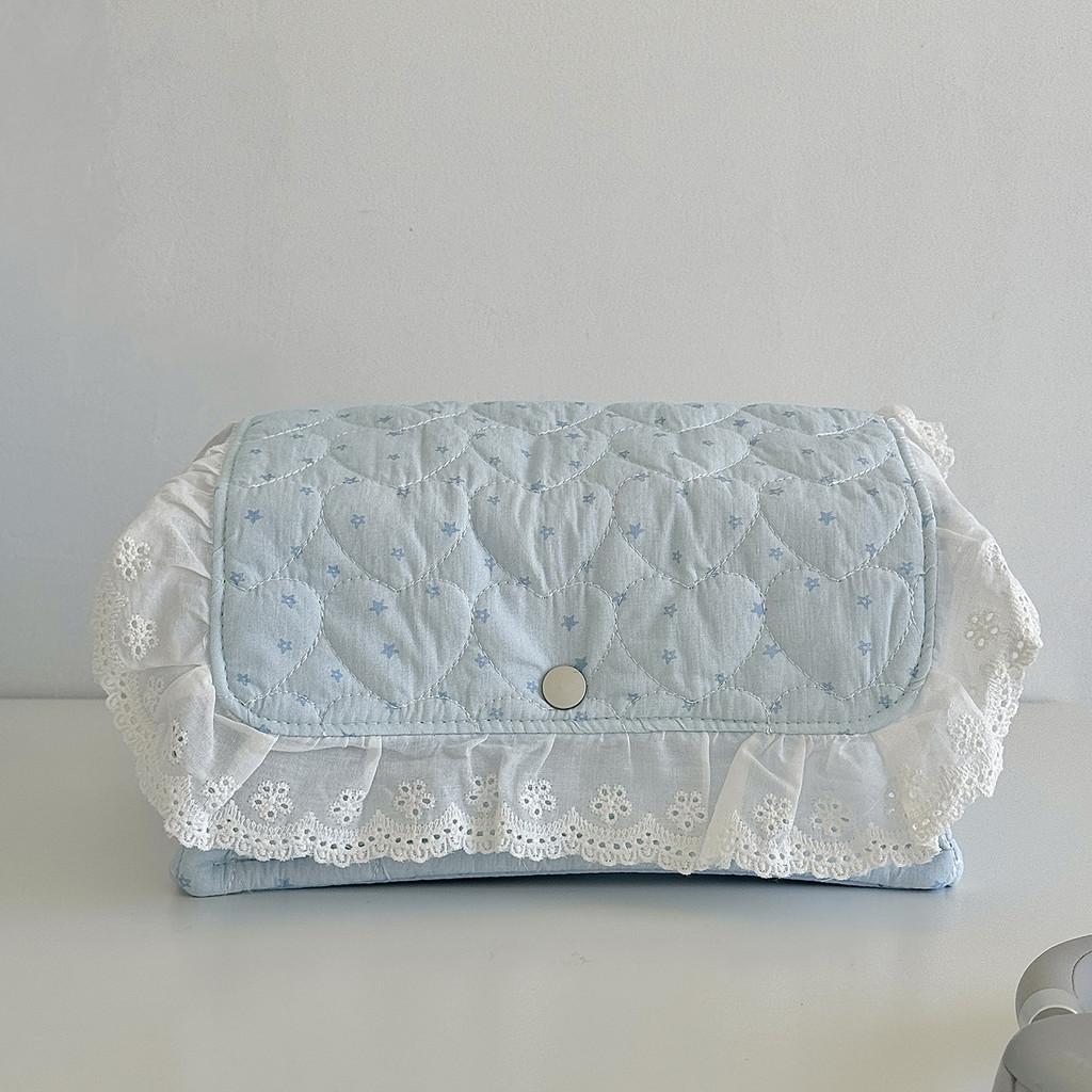 Basic Storage Basket With Magnetic Lid For Bedroom And Dorm Room Organization With Star Pattern Print