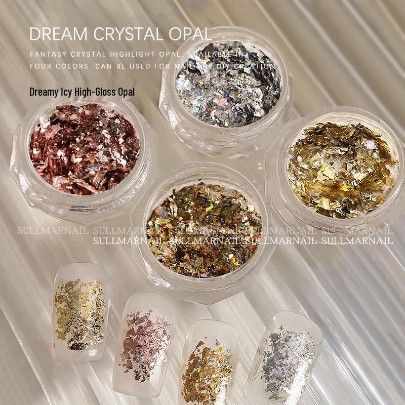 

Opal Ice Crystal Nail Art Brocade Powder and Decals Kit