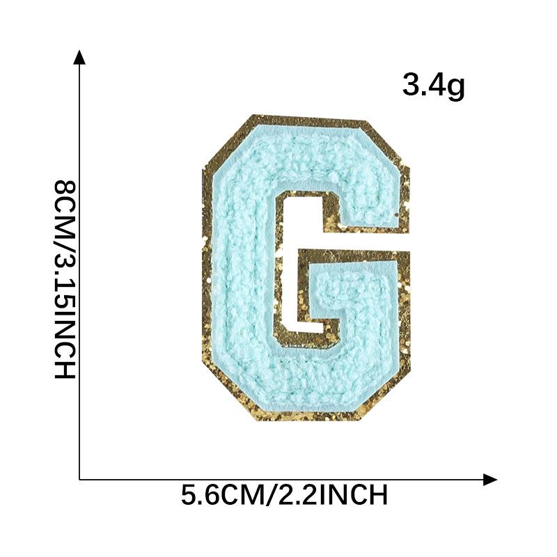Embroidery Label Towel Embroidery Colored English Letter Patch Clothing Accessories Gold Edge Sticker Embroidery Chenille Embroidery Cloth Sticker