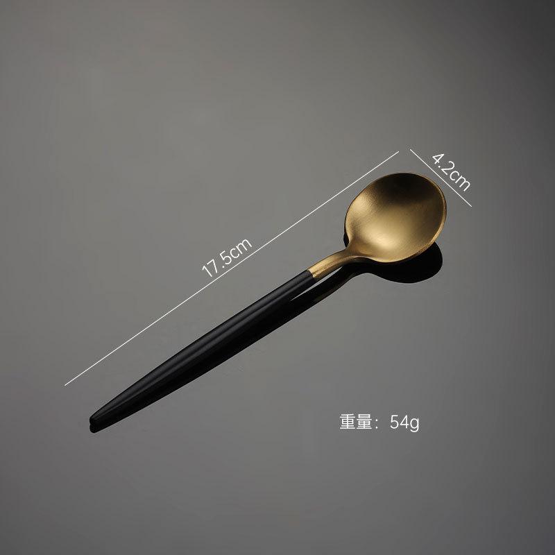 304 Stainless Steel Portuguese Knife and Fork Spoon Titanium-plated Gold Thick Western Tableware Paint Handle Wedding Gift