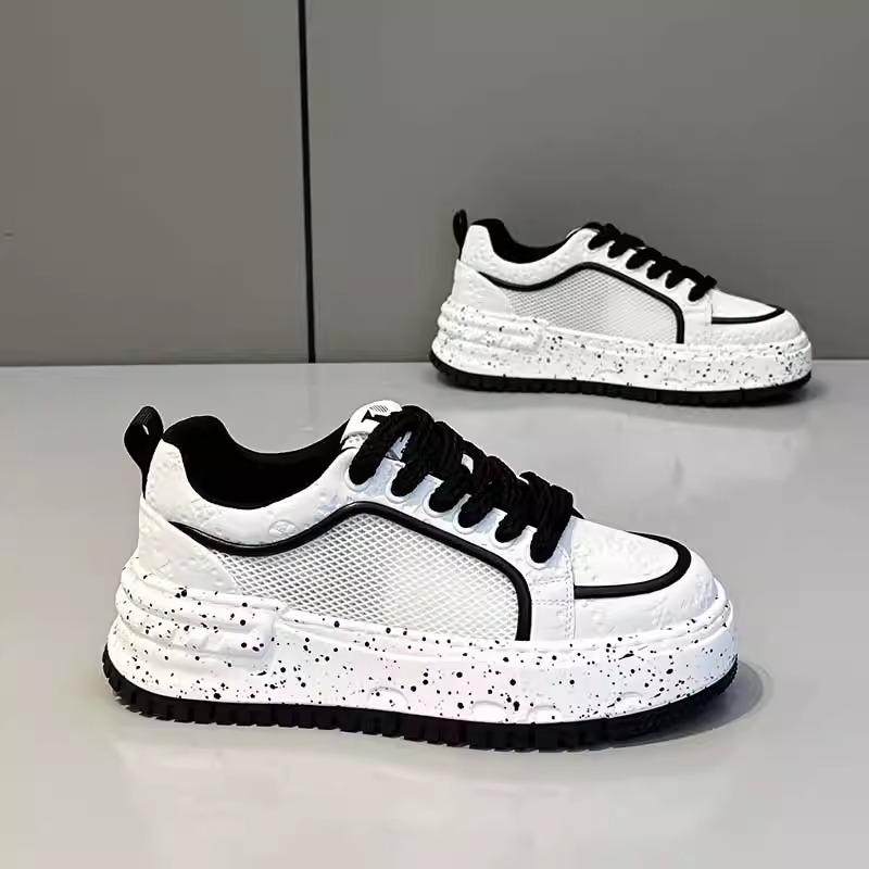 Thick baseplate shoes men's new side mesh casual shoes fashion versatile board shoes viral trends sports shoes bread shoes