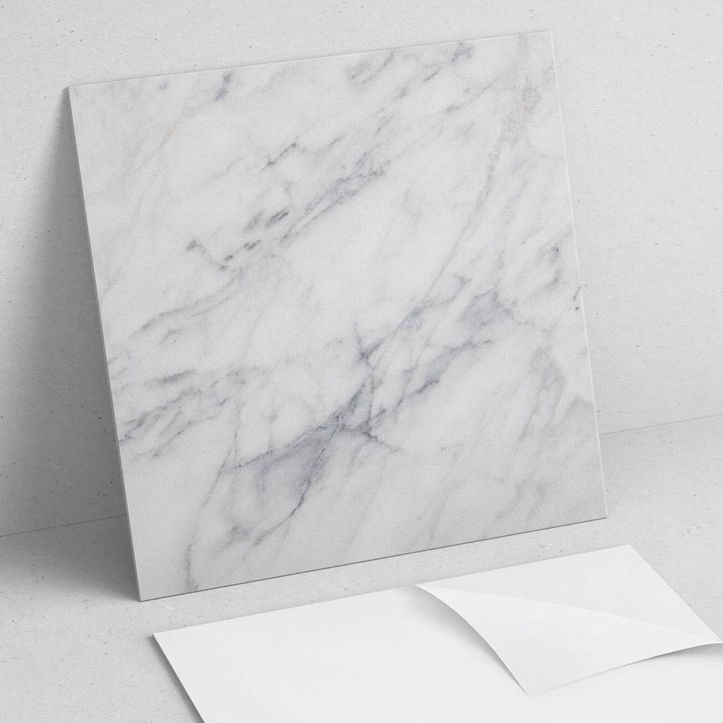 Set of Self-Adhesive Vinyl Tiles Marble Pattern with Veins 4x50x50 Cm