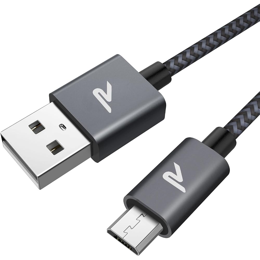 [2M/Черный] Кабель Micro USB, Кабель Micro USB Rampow, Micro Type B, QC3.0, Быстрая зарядка, Высокая скорость...