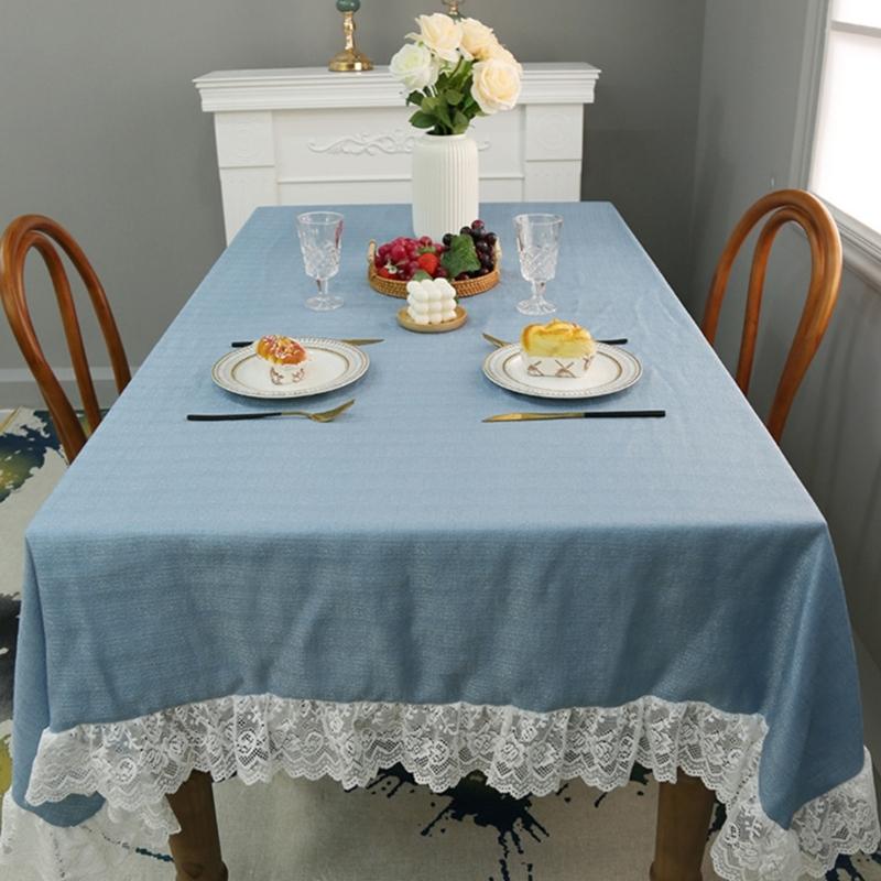 Florals Pattern Tablecloth Waterproofs Materials Quick Cleaning Solution For Kitchen Dining Room