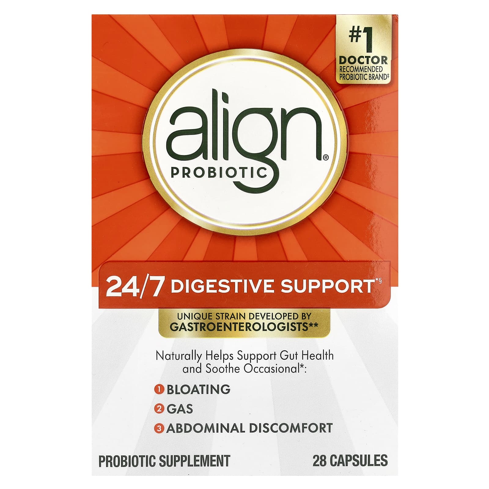 

24/7 Digestive Support, Probiotic Supplement, 28 Capsules