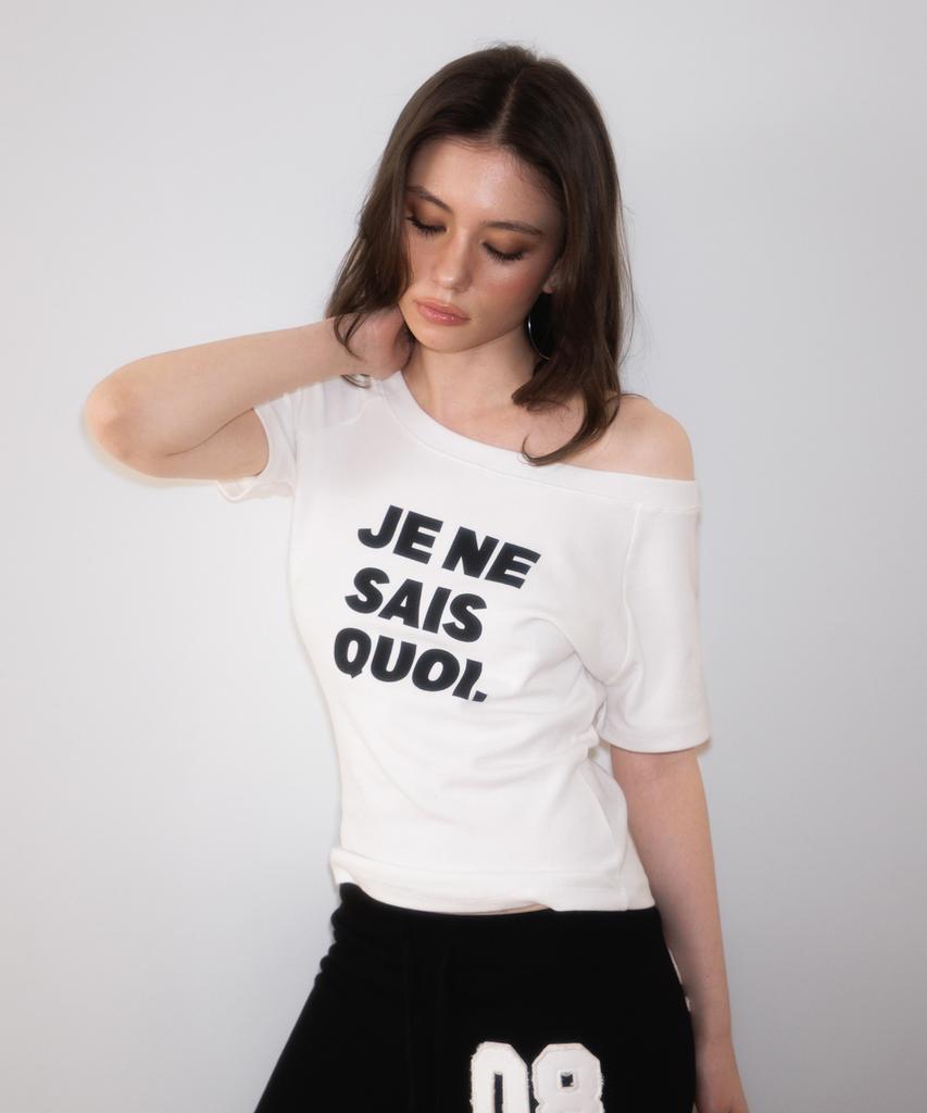 ROSEFRANTZ Minimal French Lettering T-Shirt [White]