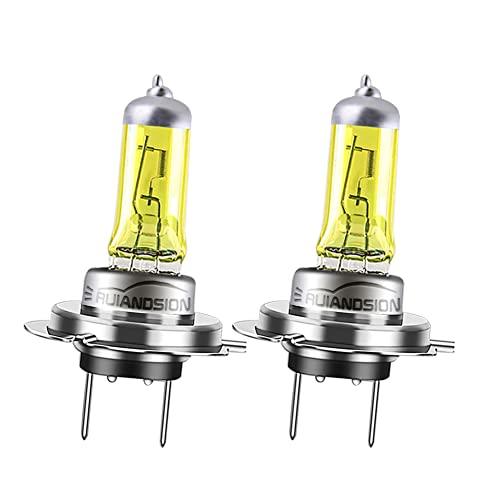 Ruiansion 2pcs H7 Halogen Headlight Bulb Fog Lamp 100W 24V Yellow Bulb