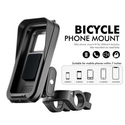Bicycle Cell Phone Waterproof and Anti-fog Cell Phone Navigation Holder 360 Degree Rotation (Double Tube, Only for Bicycle)