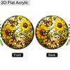 Acrylic Sunflower and Butterflies Suncatcher, Stained Glass Style Window Hanging Ornament for Nature and Garden Lovers