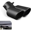 Car Exhaust Pipe, Stainless Steel Straight Inlet Double Outlet Tailpipe with Bolts, Durable 2.5" Bevel Port Exhaust Tip, Universal Modification