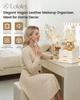 Lolalet Makeup Organizer with PU Spacious Skincare Storage Display Case for and Beauty for Vanity and Easy To Clean Cream Drawer, Leather, Holder,