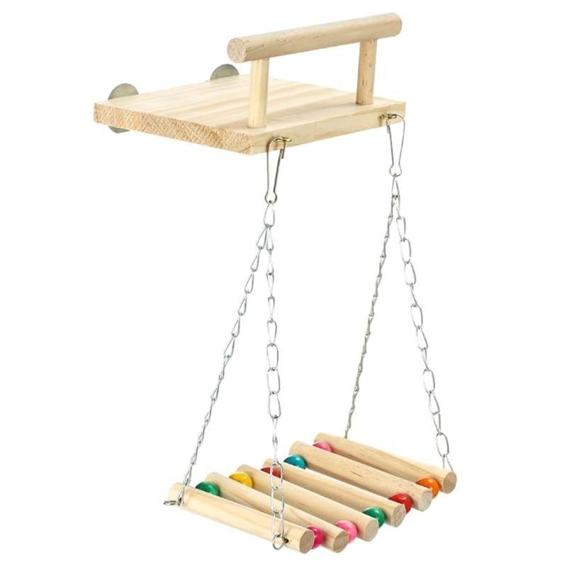 Swing Toy Bird Perch for Small Parrots Molar Grinding Scratchers Rack