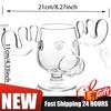 Creative Elk Glass Cup 8oz 240ml Christmas Vacation Moose Mug With Cat Spoon Xmas Reindeer Head Coffee Cup Wine Mug Water Cup