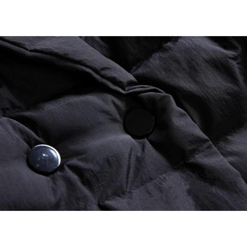 Winter Damenmode Kurz Daunen Baumwollgepolsterte Jacke Anzugkragen Reine Farbe Langarm Mantel Slim Parka Oberbekleidung