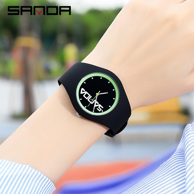 Sanda Silicone Strap Unisex Student Watch - Trendy, Cool, Simple, Waterproof Wristwatch