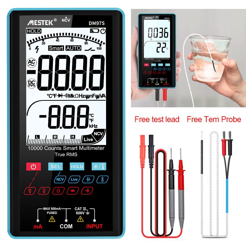 

9999 Counts Digital Multimeter True RMS AC DC NCV Smart Multimetro Tester Ohm Capacitance Hz Voltage Meter Multimeters