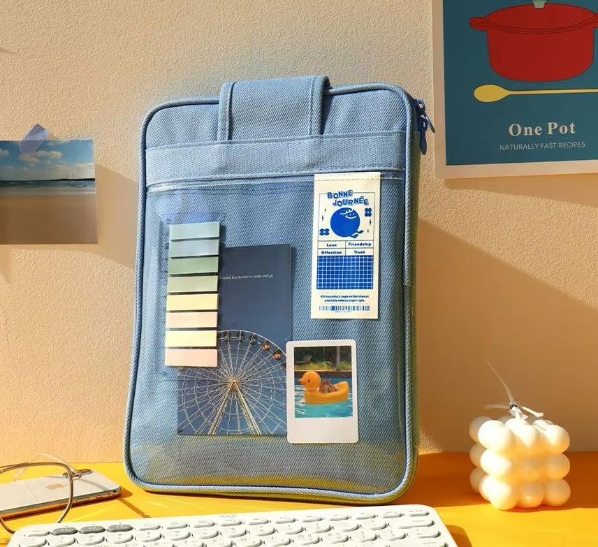 

Сумка-портфель в корейском стиле 11/14 дюймов, чехол-сумка для планшета, ноутбука, для Ipad Pro 10.9 9.7 12.9 Air 2 3 4, органайзер для сумки ноутбука 11-inch синий