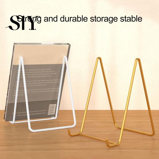 Tablet Organizer Shelf Metal Storage Rack Photo Frame Display Holder High Stability Triangular Design Not Easily Deformed Desk