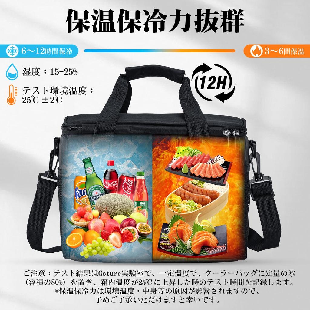 Goture Large Capacity 13L Cooler Box with Keeps Food Cold and Foldable and Can Be Carried by Hand or Over the Perfect for Sports Cherry Blossom