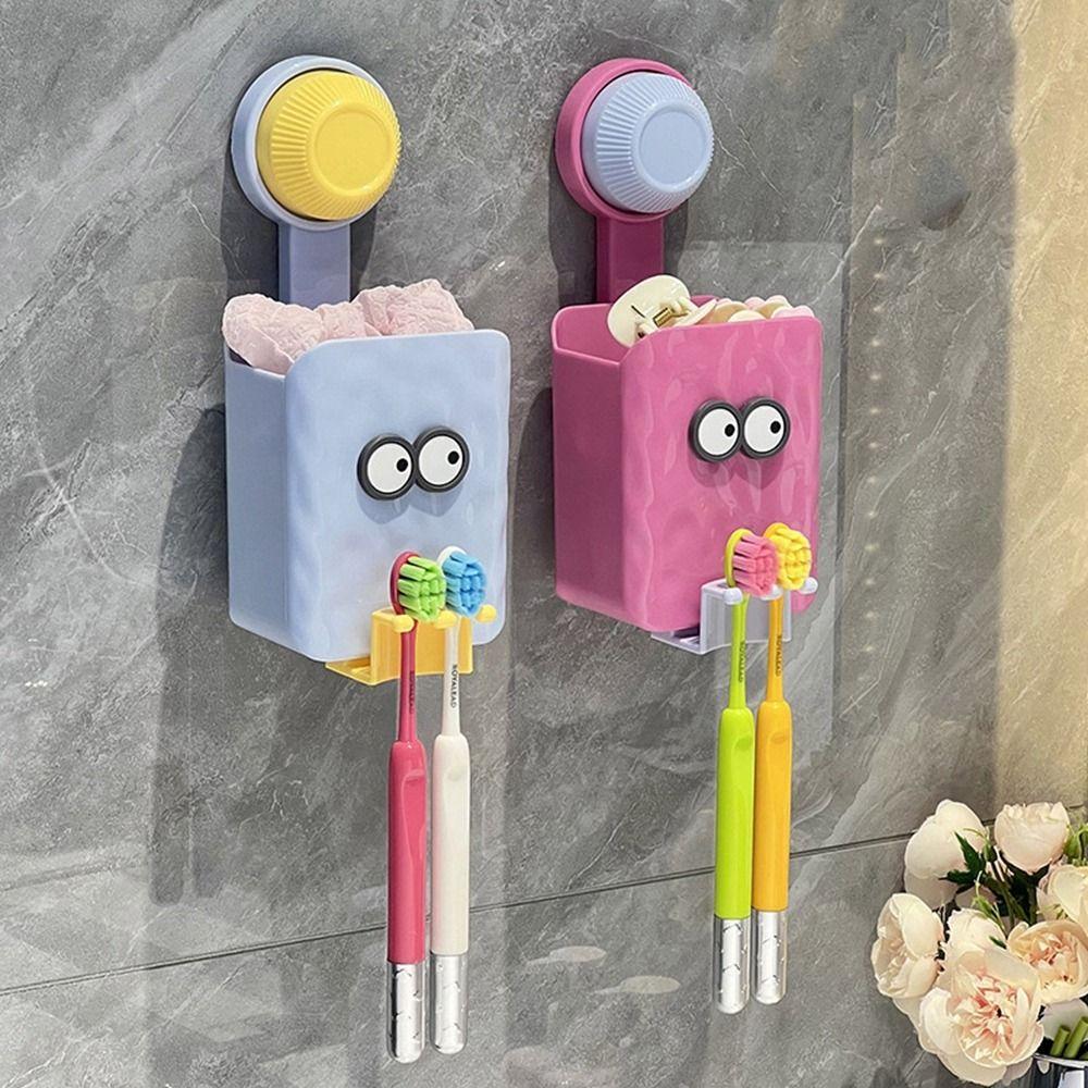 

4Pcs Wall Mounted Toothbrush Storage Rack Dopamine Toothpaste Organizer for Home