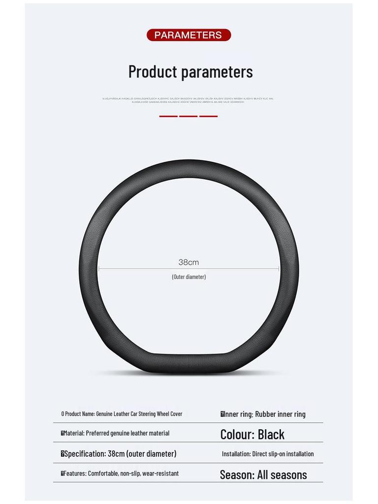 Lynk&Co Genuine Leather Steering Wheel Cover - Universal for Models 01, 02, 03, 05, 06, Suitable for All Seasons