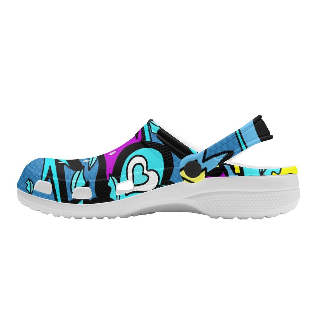Lightweight Printed EVA Garden Shoes Unisex Breathable Slip On Clogs Beach Pool Bathroom Home Summer Slippers Home Garden Use