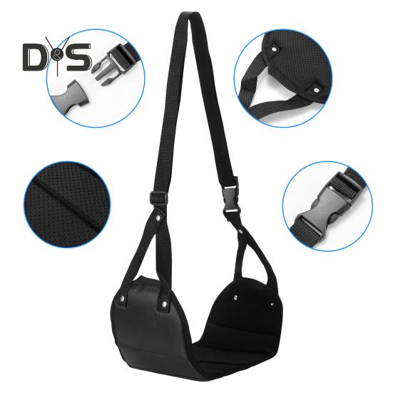 Hamak na nogi w samolocie, regulowana długość, szeroka platforma, podnóżek, przenośny, lekki, biurowy, pod biurko, relaksujący hamak, niezbędne wyposażenie podróżne