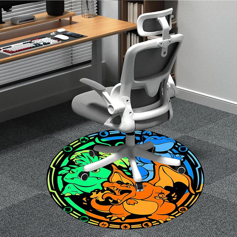 

1PC Pokemon Office Round Rug, Non-slip, Soft and Durable Office Rug for Interior Decoration, Perfect for Office yy250915130 80cm by 80cm