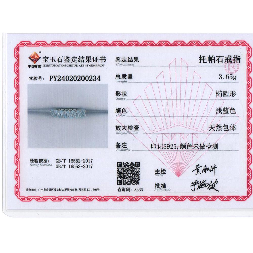 Pierścionek Elernality srebrny pełen kolorowych kamieni szlachetnych: naturalny błękitny topaz, ametyst, zielony agat owalny 3*5mm prosty pierścień