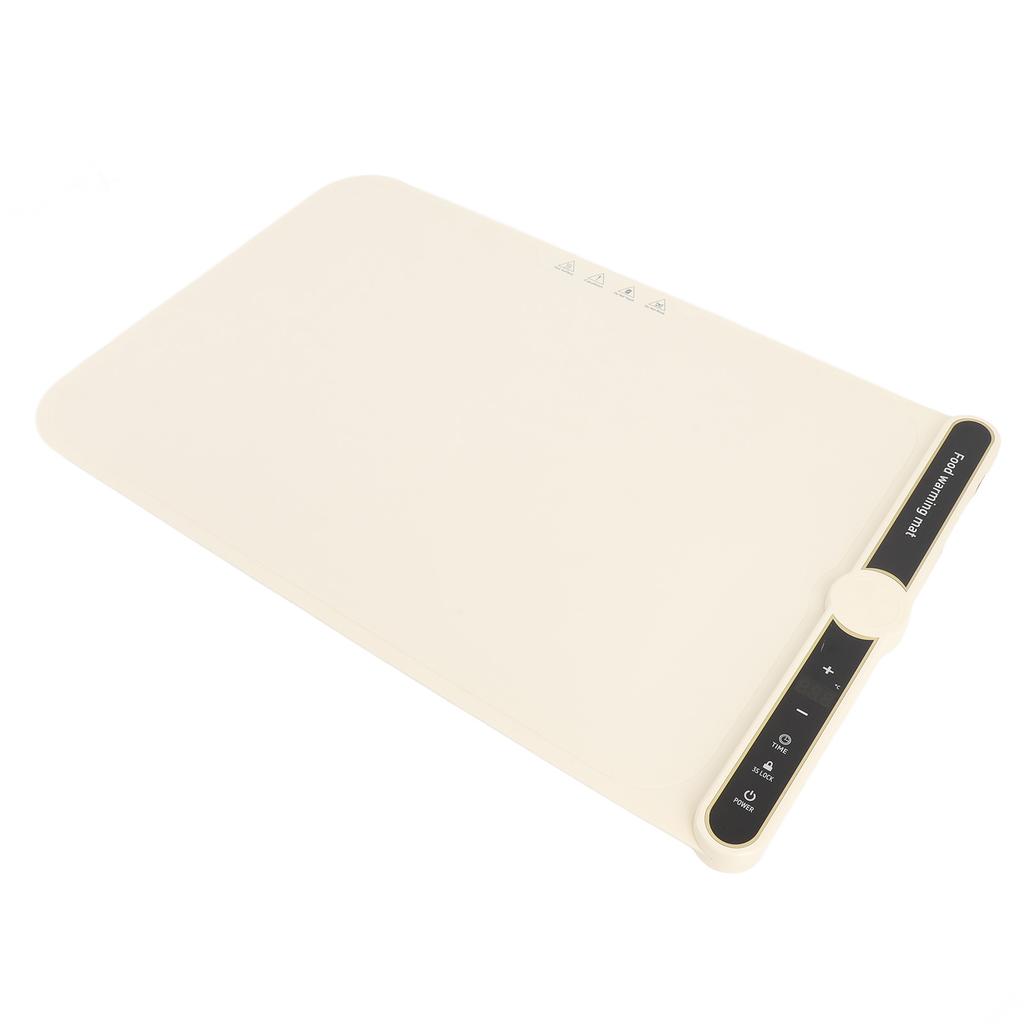 Warming Mat for Food 330W Full Surface Heat in 8s 9 Temperature Settings 6 Hours Time Child Lock Sil