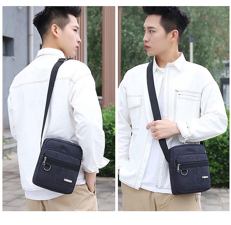 Sac bandoulière et sac à épaule multifonction en toile pour homme - Sac à main décontracté unisexe