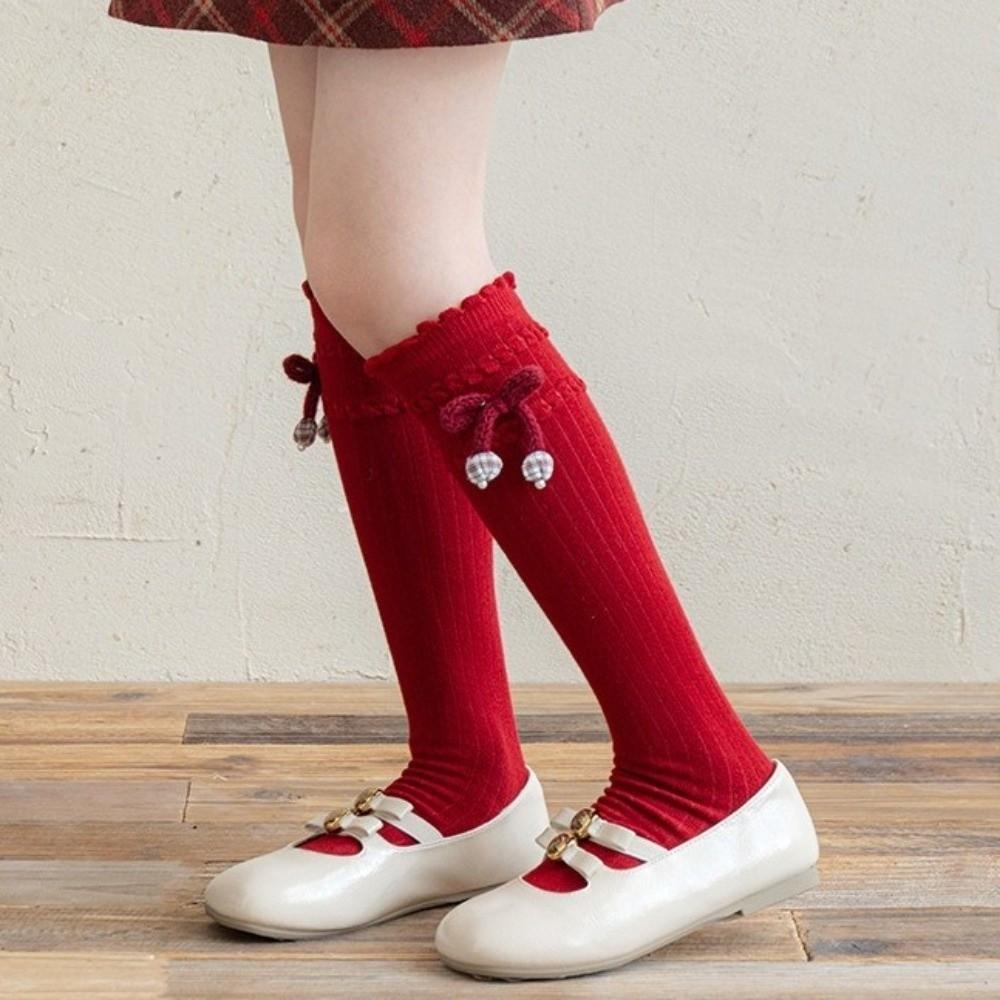 Knitted Material Knee High Socks Knee High Length Knitted Socks Stylish Uniform Socks  For Girls