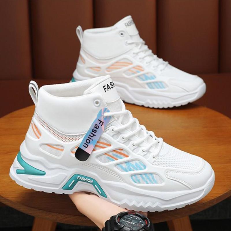 Zapatillas altas de verano para hombre, transpirables, con colchón de aire, para correr, botines para hombre, zapatillas de tenis antideslizantes de diseñador de moda