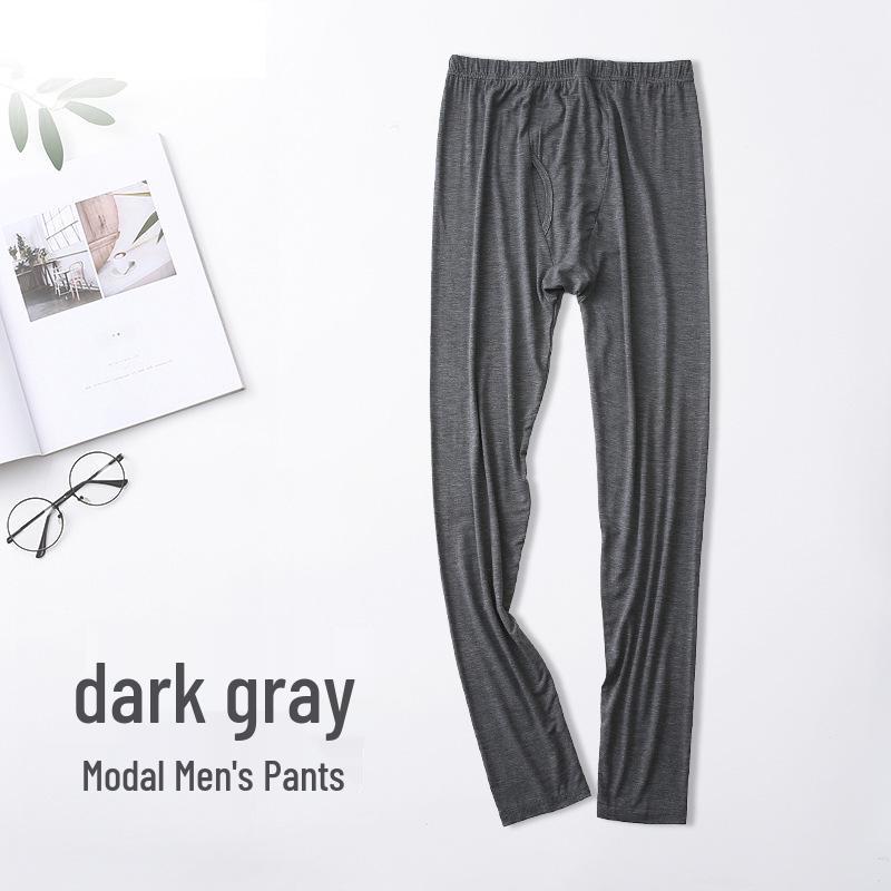 Men's Plus Size Modal Thermal Underwear: Thin, High-Elasticity Round Neck Shirt & Pants Set