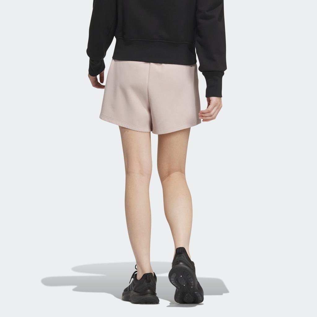 Adidas Future Of Tech Knit Shorts With Solid Color Logo Women Bottoms Miracle-Grey Tan-Brown IN9070