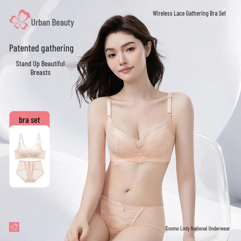 Women s Wireless Lace Push-Up Bra 80B