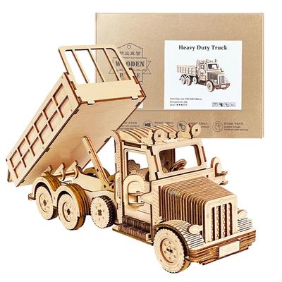 DIY 3D Wooden Puzzle Truck Sports Car Off-Road Unloading Movable Retro Vehicle Assembly Model Decoration Gift for Kids